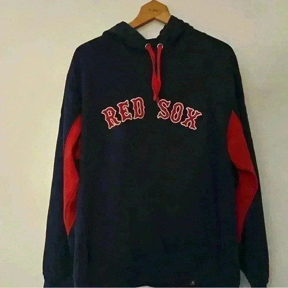 Majestic Red Sox Men’s Stitched Hoodie Blue/Red Size Large - Picture 2 of 4